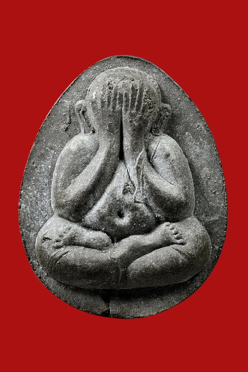 Luang Pu To · Phra Pidta Jumbo 2 Large Mold · Incense-Ash Powder · Sukittima Yantra Back · Wat Pradu Chimphli c. B.E. 2521–2523 — Certified PM07002 1