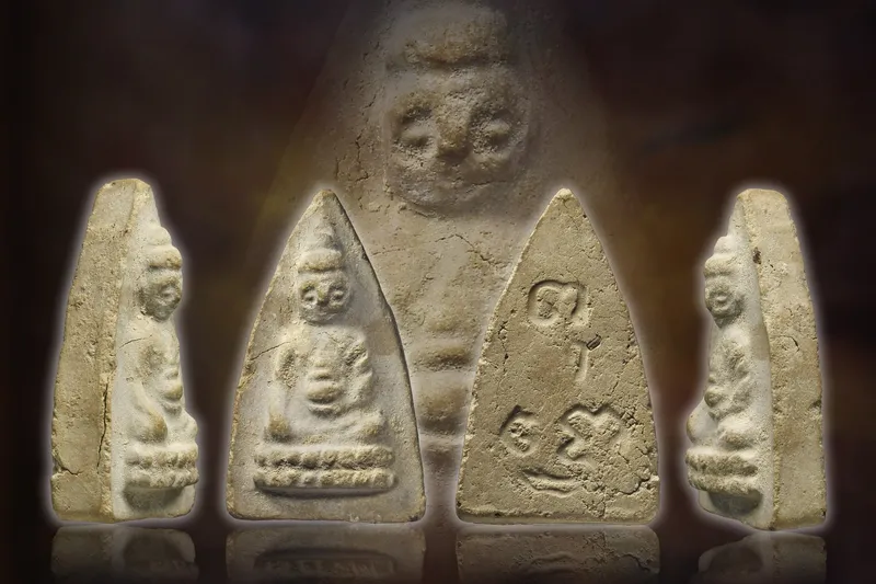Khun Mae Boonruean · Phut Noi Little Buddha · First Batch (Run Raek) · Sacred Scripture Powder · Small Mold · Wat Awut Wikasitaram B.E. 2494 — Certified No. 07011 5