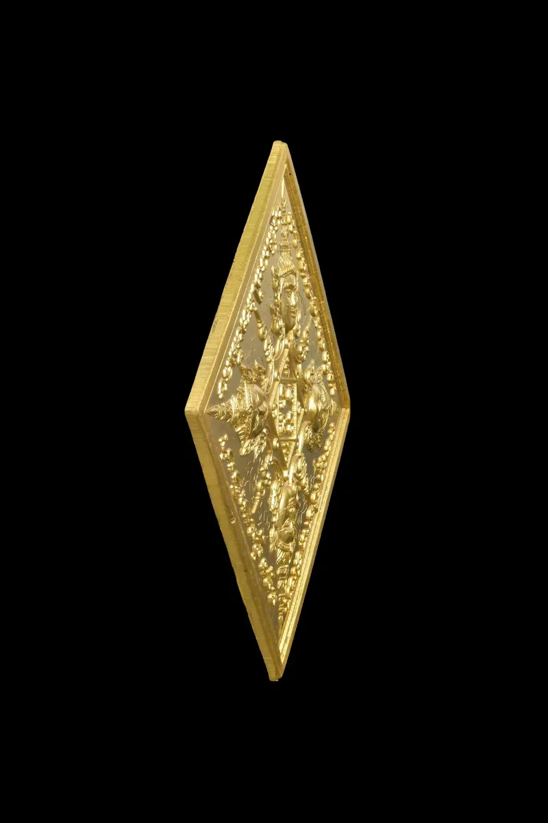 Ajarn Tiew · Phra Phrom "Rasami Phrom" First Batch (Run Raek) · Diamond Coin · Solid Gold · Wat Manee Cholakhan B.E. 2545 — Certified No. 09084 4