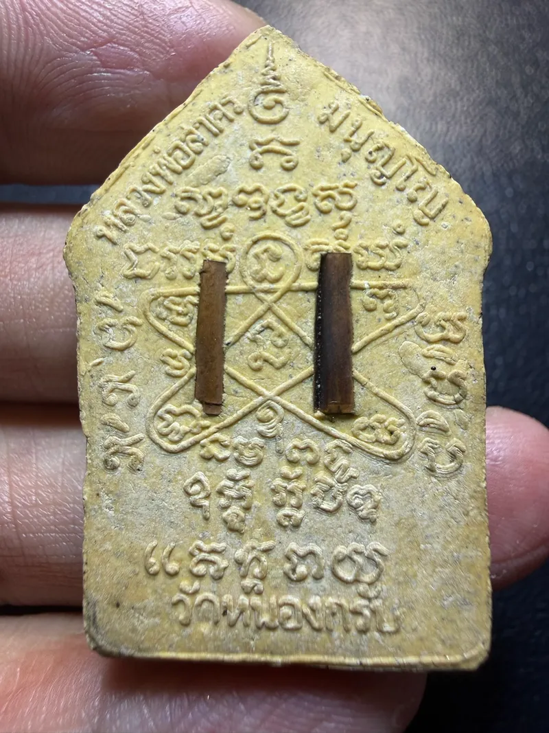 龍婆撒空·坤平佛·金面黃肉·背嵌雙符管（佛曆2546年羅勇府農葛寺｜協會鑑定 08295·僅此一件） 2