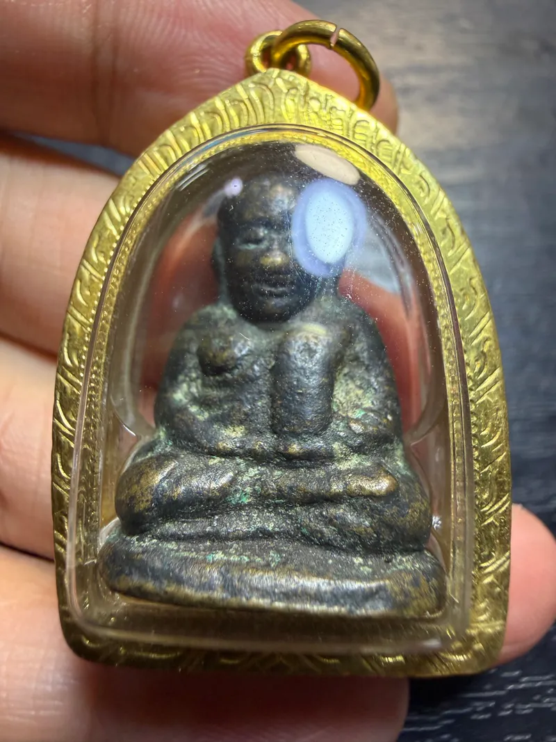 龙婆银·爆枪期(รุ่นปืนแตก)大头模铸像·合金(佛历2528年孔卡兰寺|协会正式鉴定卡 R09334·仅此一件) 1