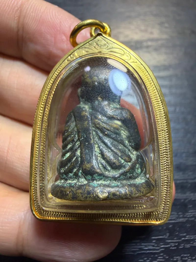 龙婆银·爆枪期（รุ่นปืนแตก）大头模铸像·合金（佛历2528年孔卡兰寺｜协会正式鉴定卡 R09334·仅此一件） 2