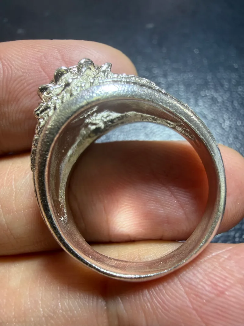 Kruba Boonchum · Heavenly Eye Ring (Waen Duang Ta Sawan) Second Batch · Solid Silver · Size ~18 · Wat Phra That Don Rueang B.E. 2539 — Certified KR00587 3