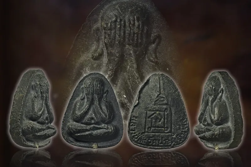 Luang Pu To · Phra Pidta · Bo Ni In Na / Plod Nee (Debt-Clearing) Batch B.E. 2521 · Black Sacred Powder · Wat Pradu Chimphli — Certified No. 07003 5