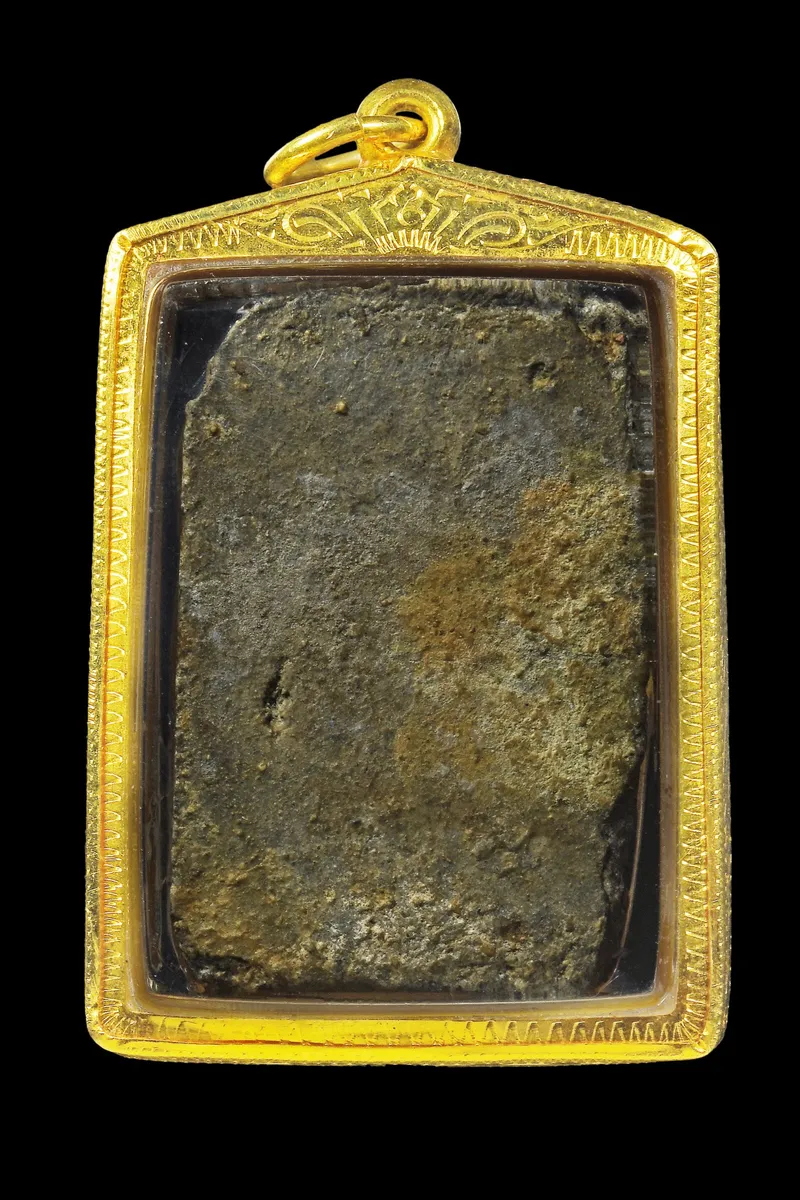 Wat Rakhang · Phra Somdej Pilan · Small Bodhi-Canopy Mold with Arch · Powder with Palm-Leaf Scripture Ash · c. B.E. 2415-2418 — Certified 62-04-0158 2