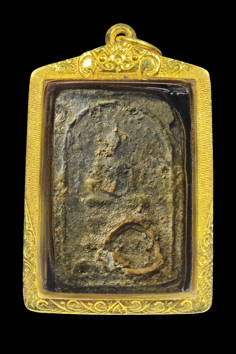 Wat Rakhang · Phra Somdej Pilan · Small Bodhi-Canopy Mold with Arch · Powder with Palm-Leaf Scripture Ash · c. B.E. 2415-2418 — Certified 62-04-0158 1