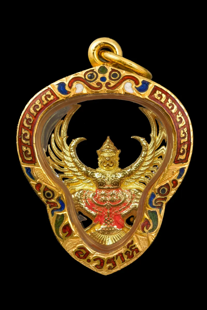 龍婆哇啦·鷹神迦樓羅·純金·大富翁期·背拉瑪五世(佛曆2563年曼谷菩提通寺|協會正式鑑定卡 GJ10-6F17B·僅此一件) 1