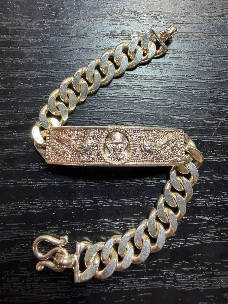 Luang Phor Ruay · "One Billion" Bracelet (Ruay Phan Lan) · Solid Silver Curb Chain · Wat Tako B.E. 2555 — Certified KR00588 1