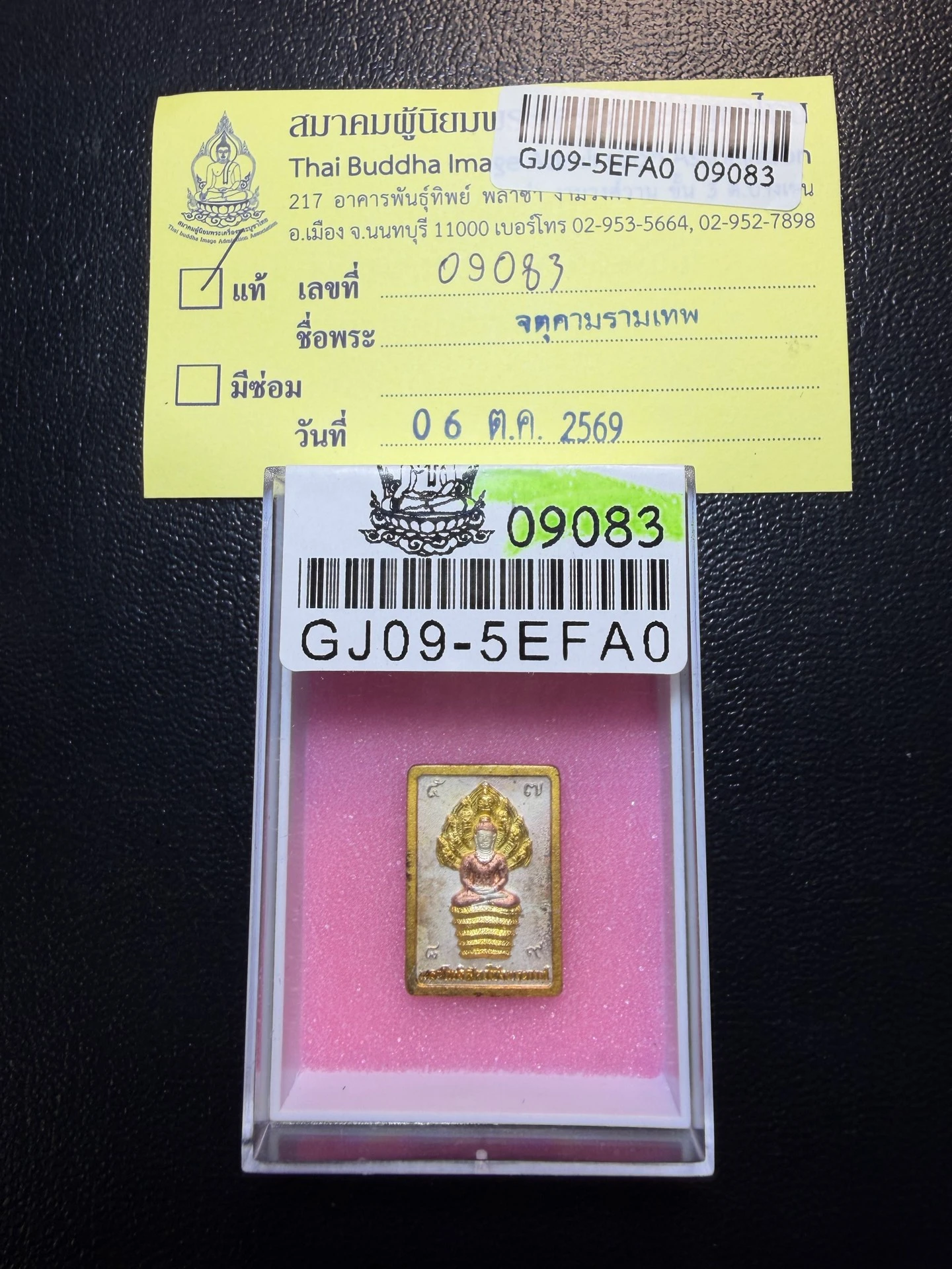 Jatukam Ramathep · Run Duang Di Seven-Naga Plaque · Copper Three-Tone (3K) · Nakhon Si Thammarat B.E. 2532 — Certified 09083 5