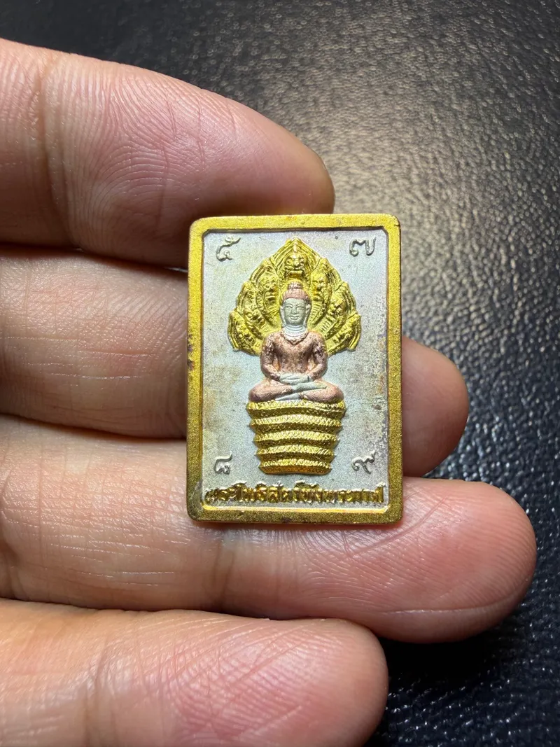 Jatukam Ramathep · Run Duang Di Seven-Naga Plaque · Copper Three-Tone (3K) · Nakhon Si Thammarat B.E. 2532 — Certified 09083 1