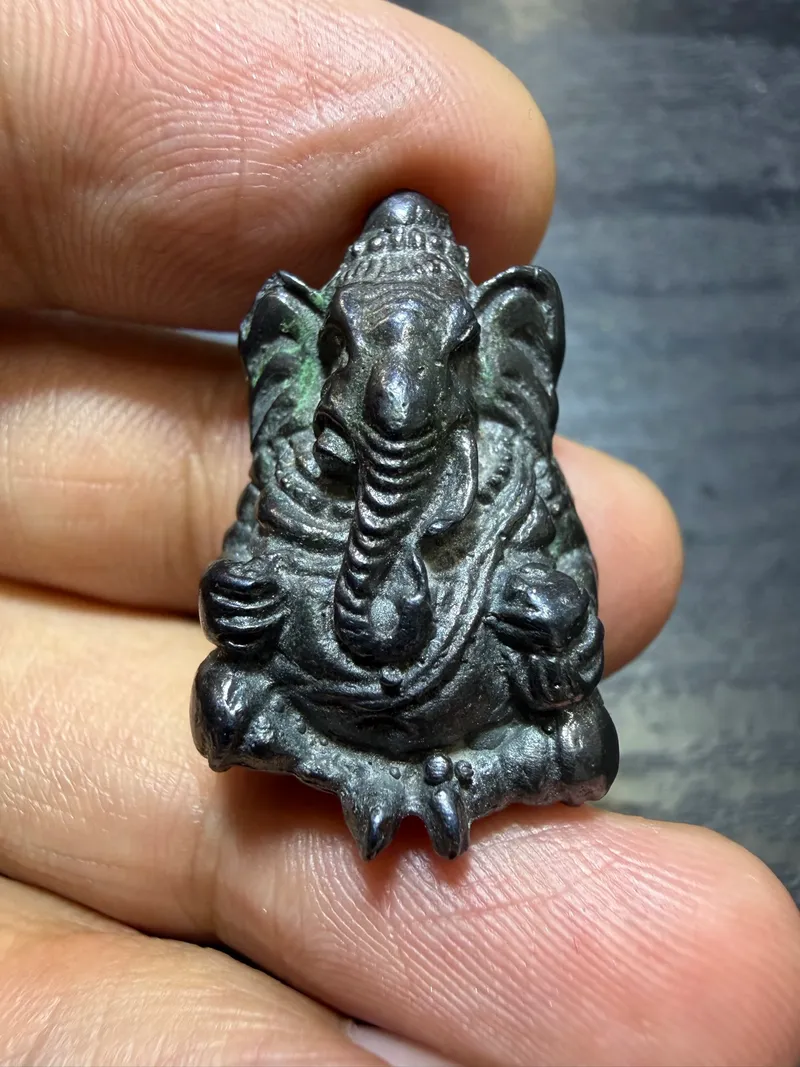 Phra Phikanet (Ganesha) Cast Figure · Mekphat Sacred Alloy · Wat Lam Bua Loi, Nakhon Nayok B.E. 2509 — Certified R03485 1